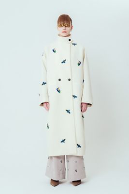 EMBROIDERED STAND COLLAR COAT