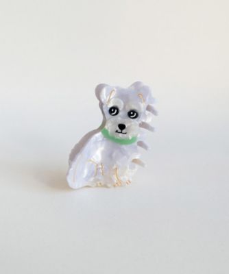 ＜Coucou Suzette＞ミニチュアシュナウザーヘアクリップ（ホワイト）　ＭＳｃｈｎａｕｚｅｒＨａｉｒＣｌａｗＷｈ