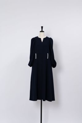 ＜三越伊勢丹/公式＞ Arobe/アローブ Pearl Ballon Sleeve Dress 2 DARK NAVY ワンピース・ドレス【三越伊勢丹/公式】