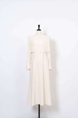 ＜Arobe＞Ｐｅａｒｌ　Ｌａｃｅ　Ｂｏｘｃｏｌｌａｒ　Ｃｏｍｂｉ　Ｄｒｅｓｓ