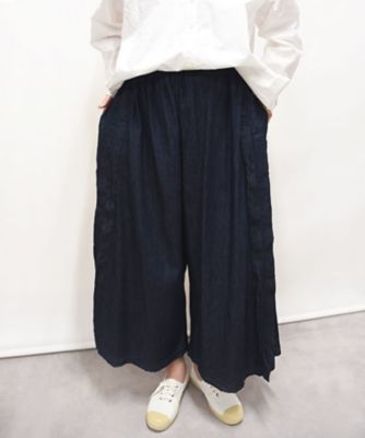 BASCO (Women/大きいサイズ)/バスコ カルパスパンツ・Ｄ　タック切り替えの配色ワイドパンツ