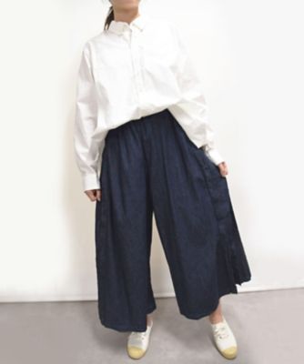 カルパスパンツ・Ｄ　タック切り替えの配色ワイドパンツ