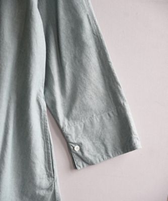 フーバドレス　サックス　ナチュラルな風合いのコクーンドレス