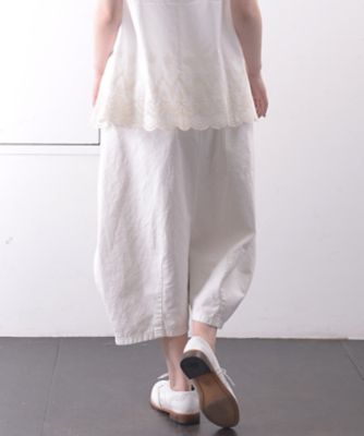 リオパンツＢ　白　ゆったりめのコクーンシルエットのサルエルパンツ