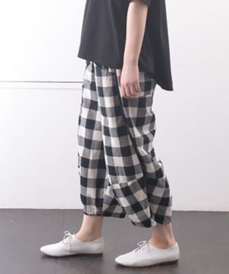 ファビパンツ・Ｅ　綿ブロックチェックのバルーンパンツ