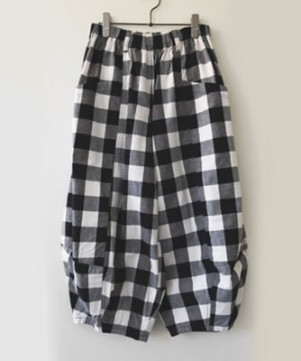 ファビパンツ・Ｅ　綿ブロックチェックのバルーンパンツ