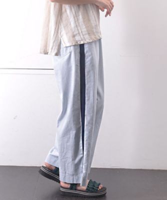 ナージャパンツ無地　両脇のラインがポイントのワイドパンツ