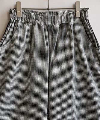 ナージャパンツＢチェック　両脇のラインがポイントのワイドパンツ