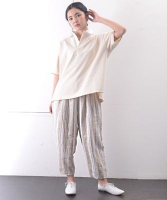 マオパンツ・95 太ストライプのウール混素材/ITEM,PANTS/Shop by