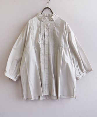 レナードブラウス　細かいピンタックの綿ローンブラウス