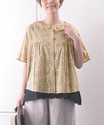 ＜BASCO (Women/大きいサイズ)＞カメルブラウス　ペーズリーをモチーフに素朴で可憐なブラウス