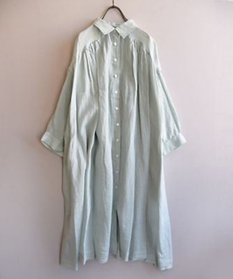 ロジェロング 涼やかで優雅なシルエットのリネンシャツワンピ