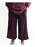 ＜BASCO (Women/大きいサイズ)＞シシリ―パンツ　落ち感のきれいなストライプワイドパンツ