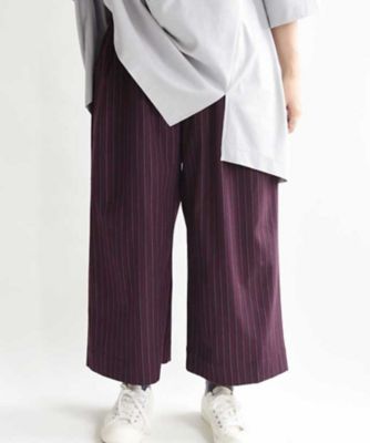 シシリ―パンツ　落ち感のきれいなストライプワイドパンツ