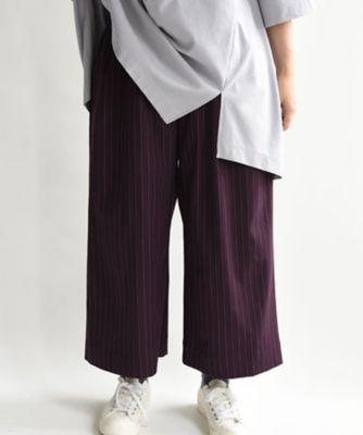シシリ―パンツ　落ち感のきれいなストライプワイドパンツ
