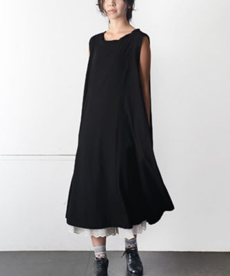＜BASCO (Women/大きいサイズ)＞レーラワンピース　ノースリーブのブラックドレス