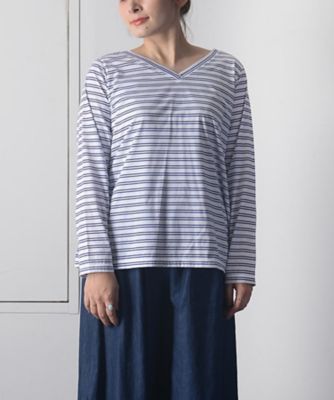 ＜BASCO (Women/大きいサイズ)＞レミトップ・Ｂ　さらっとした綿天竺の定番ボーダーカットソー