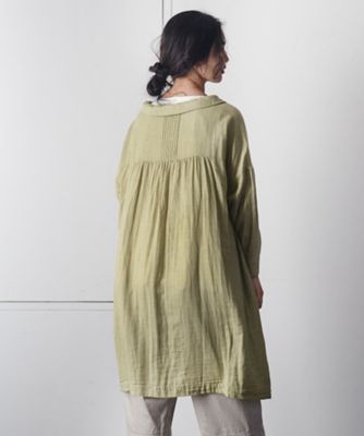 新品　BASCO バスココットンダブルガーゼロロチュニック　大きいサイズネイビー ロロチュニック 柔らかで心地よいコットンダブルガーゼ