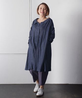 新品　BASCO バスココットンダブルガーゼロロチュニック　大きいサイズネイビー ロロチュニック 柔らかで心地よいコットンダブルガーゼ