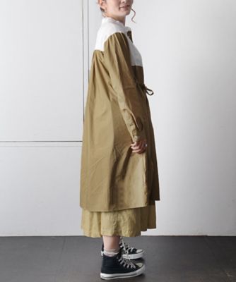 フロンドレス　タイプライター×レースのマニッシュだけど女性らしいシャツドレス