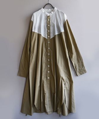 フロンドレス　タイプライター×レースのマニッシュだけど女性らしいシャツドレス