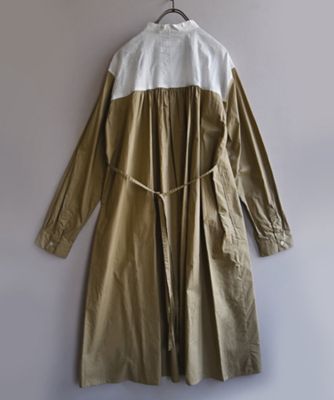 フロンドレス　タイプライター×レースのマニッシュだけど女性らしいシャツドレス