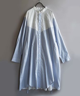 フロンドレスＢ　タイプライター×レースのマニッシュだけど女性らしいシャツドレス