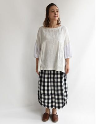 ＜BASCO (Women/大きいサイズ)＞リリムブラウス・Ｒ　サイズ４　さわやかなコットンリネンのパフスリーブブラウス　プラスサイズ