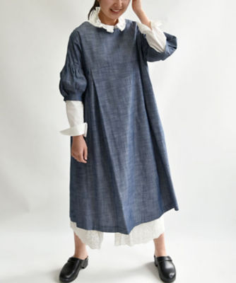 ＜BASCO (Women/大きいサイズ)＞リリムワンピース　人気のリリムがドレス丈で登場ツヤ感のあるデニム素材