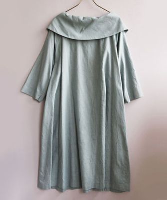 ハーズロング・Ｂ　デザイン襟の人気ドレスがサックスブルーのデニムで登場