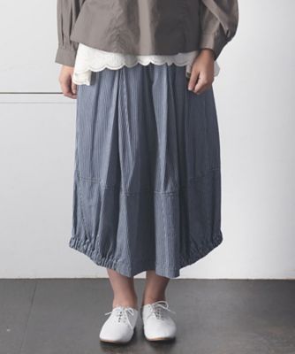 ミディスカート　サイドギャザーのコクーンシルエットデザインＳＫ