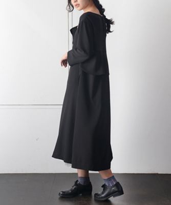 ジゼルドレス　バスト下フリルのすっきりＡラインドレス