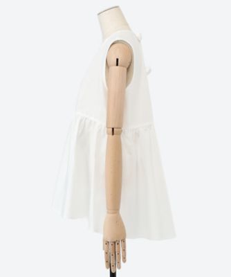 BLANC ノースリ3リボントップスホワイト