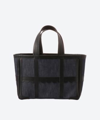 ＜LUDLOW (Women)＞Ｌｅａｔｈｅｒ　ｔｒｉｍｍｅｄ　ｄｅｎｉｍ　ｔｏｔｅ　Ｓサイズ