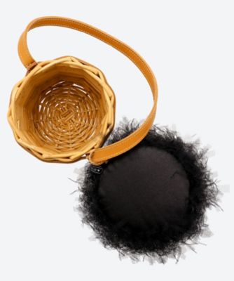 ラドロー かごバック 編み込み チュール シフォン フラワー バルーン ベージュ ラドロー チュールバスケット ラドロー かごバック 編み込み