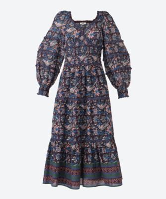 ＜Sea New York(Women)＞ＮＯＡＨ　ＰＲＩＮＴ　Ｌ／ＳＬＶ　ＳＭＯＣＫＥＤ　ＤＲＥＳＳ