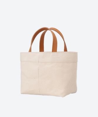 XS leather―trimmed canvas tote