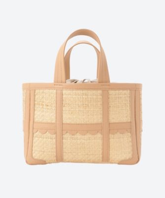 Ｓｃａｌｌｏｐｅｄ　ｌｅａｔｈｅｒ―ｔｒｉｍｍｅｄ　ｒａｆｆｉａ　ｔｏｔｅ　Ｓ