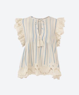 ＜Sea New York(Women)＞Ｂｒａｄｙ　Ｓｔｒｉｐｅ　Ｆｌｕｔｔｅｒ　Ｓｌｖ　Ｔｏｐ