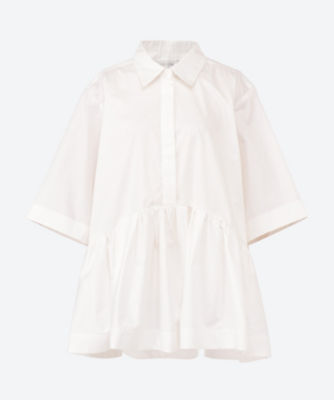 ＜FORFORMO (Women)＞Ｇａｔｈｅｒ　Ｈａｌｆ―ｓｌｅｅｖｅ　Ｓｈｉｒｔ