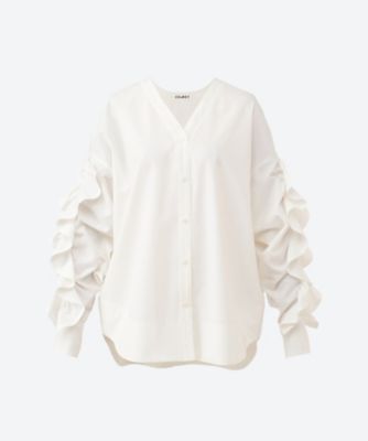 ＜CEaRET (Women)＞Ｒｕｆｆｌｅ　Ｓｌｅｅｖｅ　Ｂｌｏｕｓｅ