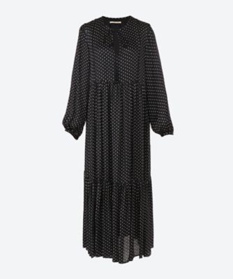 ＜NE QUITTEZ PAS (Women)＞ＭＯＤＡＬ　ＳＡＴＩＮ　ＤＯＴ　ＰＲＩＮＴ　ＤＲＥＳＳ