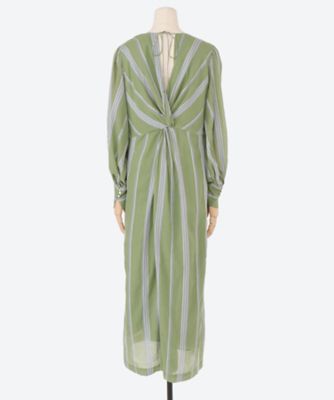 C．VOILE STRIPE BACK TWISTED DRESS
