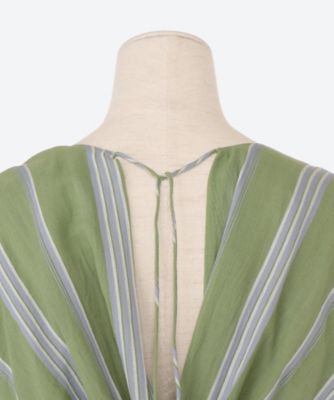 あ*ん様 【23ss】ヌキテパ　Cotton Stripe V Neck Dre C．VOILE STRIPE BACK TWISTED DRESS