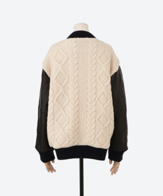 limousine ヴィンテージブルゾン　　グレー　柄　編み込み風 BRAXTON BRUSHED CABLE L／SLV