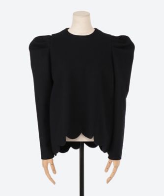 SCALLOP PUFF LONGSLEEVE BLOUSE | hue  