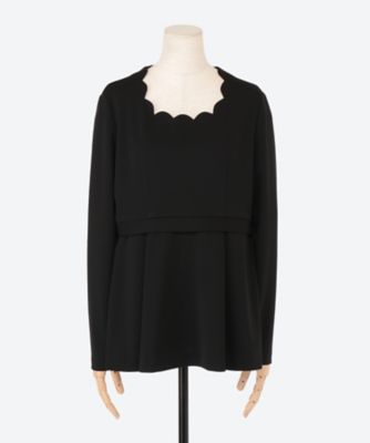 SCALLOP CUTSEW BLOUSE | hue DAY TO