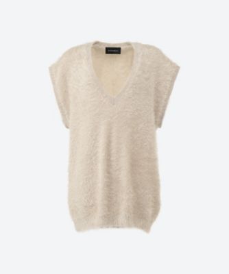 ＜STUMBLY (Women)＞Ｆｕｒ　Ｔｏｕｃｈ　Ｋｎｉｔ　Ｖｅｓｔ