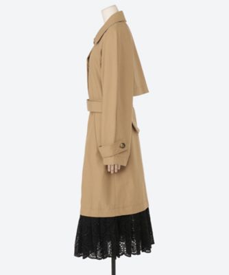 Sea New Yorkベージュロングコート MAEVE EYELET L／SLV TRENCH COAT | Sea New