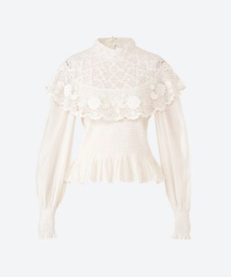 ＜Sea New York(Women)＞ＳＥＲＩＴＡ　ＣＲＯＣＨＥＴ　ＬＡＣＥ　Ｌ／ＳＬＶ　ＴＯＰ